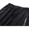 imageFlygo Mens Capri Joggers 34 Below Knee Workout Running Sports Sweat Shorts with Zipper Pockets02 Dark Grey