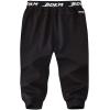 imageFlygo Mens Capri Joggers 34 Below Knee Workout Running Sports Sweat Shorts with Zipper PocketsBlack