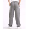 imageFlygo Mens Elastic Waist Open Bottom Jogger SweatpantsDark Grey