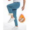 imageFlygo Mens Fleece Pants Sherpa Lined Sweatpants Active Athletic Winter Warm Jogger PantsStraight Bottom Blue2XL