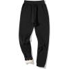 imageFlygo Mens Fleece Pants Sherpa Lined Sweatpants Active Running Jogger PantsBlack