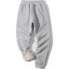 imageFlygo Mens Fleece Pants Winter Active Joggers Sweatpants Thermal Sherpa Lined Pants11 Light Grey