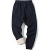 imageFlygo Mens Fleece Pants Winter Active Joggers Sweatpants Thermal Sherpa Lined Pants11 Navy