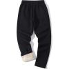 imageFlygo Mens Fleece Pants Winter Active Joggers Sweatpants Thermal Sherpa Lined PantsBlack
