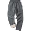imageFlygo Mens Fleece Pants Winter Active Joggers Sweatpants Thermal Sherpa Lined PantsDark Grey