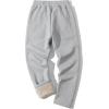 imageFlygo Mens Fleece Pants Winter Active Joggers Sweatpants Thermal Sherpa Lined PantsLight Grey