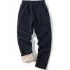 imageFlygo Mens Fleece Pants Winter Active Joggers Sweatpants Thermal Sherpa Lined PantsNavy