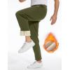 imageFlygo Mens Fleece Pants Winter Warm Joggers Pants Active Sherpa Lined SweatpantsArmy Green Straight