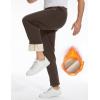 imageFlygo Mens Fleece Pants Winter Warm Joggers Pants Active Sherpa Lined SweatpantsBrown Straight