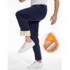 imageFlygo Mens Fleece Pants Winter Warm Joggers Pants Active Sherpa Lined SweatpantsNavy Straight