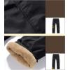 imageFlygo Mens OpenBottom Sherpa Fleece Lined Sweatpants Windbreaker PantsBlack
