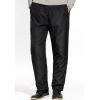 imageFlygo Mens OpenBottom Sherpa Fleece Lined Sweatpants Windbreaker PantsBlack