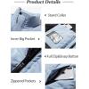 imageFlygo Mens Puffer Vest Winter Padded Vests Lightweight Stand Collar Sleeveless Quilted Jackets OuterwearBlue