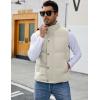 imageFlygo Mens Puffer Vest Winter Padded Vests Lightweight Stand Collar Sleeveless Quilted Jackets OuterwearLightkhaki
