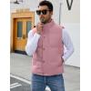 imageFlygo Mens Puffer Vest Winter Padded Vests Lightweight Stand Collar Sleeveless Quilted Jackets OuterwearPink