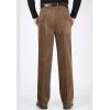 imageFlygo Mens Relaxed Fit HighWaisted Straight Leg Corduroy Pant NonIronKhaki