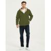 imageFlygo Mens Sherpa Hoodie Jacket Fleece Lined Zip Up Warm Hoodies Sweatshirt Winter Zipper Sweater Hooded CoatArmygreen