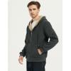 imageFlygo Mens Sherpa Hoodie Jacket Fleece Lined Zip Up Warm Hoodies Sweatshirt Winter Zipper Sweater Hooded CoatAshgrey