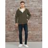 imageFlygo Mens Sherpa Hoodie Jacket Fleece Lined Zip Up Warm Hoodies Sweatshirt Winter Zipper Sweater Hooded CoatBrown