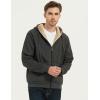 imageFlygo Mens Sherpa Hoodie Jacket Fleece Lined Zip Up Warm Hoodies Sweatshirt Winter Zipper Sweater Hooded CoatDark Grey
