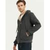 imageFlygo Mens Sherpa Hoodie Jacket Fleece Lined Zip Up Warm Hoodies Sweatshirt Winter Zipper Sweater Hooded CoatDark Grey