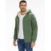 imageFlygo Mens Sherpa Hoodie Jacket Fleece Lined Zip Up Warm Hoodies Sweatshirt Winter Zipper Sweater Hooded CoatGreygreen