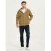imageFlygo Mens Sherpa Hoodie Jacket Fleece Lined Zip Up Warm Hoodies Sweatshirt Winter Zipper Sweater Hooded CoatKhaki