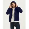 imageFlygo Mens Sherpa Hoodie Jacket Fleece Lined Zip Up Warm Hoodies Sweatshirt Winter Zipper Sweater Hooded CoatNavy