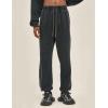 imageFlygo Mens Sweatpants Athletic Acid Washed Cotton Gym Elastic Waist Drawstring Jogger Track Pants Cinch Bottom with PocketsBlack