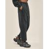 imageFlygo Mens Sweatpants Athletic Acid Washed Cotton Gym Elastic Waist Drawstring Jogger Track Pants Cinch Bottom with PocketsBlack