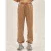 imageFlygo Mens Sweatpants Athletic Acid Washed Cotton Gym Elastic Waist Drawstring Jogger Track Pants Cinch Bottom with PocketsCoffee