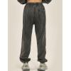 imageFlygo Mens Sweatpants Athletic Acid Washed Cotton Gym Elastic Waist Drawstring Jogger Track Pants Cinch Bottom with PocketsDarkgrey