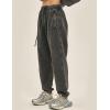imageFlygo Mens Sweatpants Athletic Acid Washed Cotton Gym Elastic Waist Drawstring Jogger Track Pants Cinch Bottom with PocketsDarkgrey