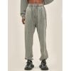 imageFlygo Mens Sweatpants Athletic Acid Washed Cotton Gym Elastic Waist Drawstring Jogger Track Pants Cinch Bottom with PocketsGrey