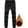 imageFlygo Mens Winter Fleece Pants Active Running Joggers Pant Sweatpants with Zipper PocketsBlack