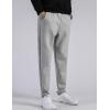 imageFlygo Mens Winter Fleece Pants Sherpa Lined Sweatpants Active Running Jogger PantLight Grey