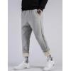 imageFlygo Mens Winter Fleece Pants Sherpa Lined Sweatpants Active Running Jogger PantLight Grey