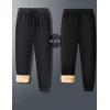 imageFlygo Mens Winter Sherpa Sweatepants Warm Fleece Lined Pants Pockets Athletic Active SweatpantsBlack