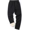 imageFlygo Mens Winter Warm Fleece Jogger Pants Sherpa Lined Sweatpants Active Track Pants02 Black