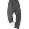 imageFlygo Mens Winter Warm Fleece Jogger Pants Sherpa Lined Sweatpants Active Track Pants02 Grey