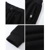 imageFlygo Mens Winter Warm Fleece Jogger Pants Sherpa Lined Sweatpants Active Track PantsBlack