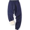 imageFlygo Mens Winter Warm Fleece Jogger Pants Sherpa Lined Sweatpants Active Track PantsNavy