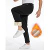 imageMens Warm Jogger Pants Winter Fleece Pants Active Athletic Sherpa Lined SweatpantsBlack