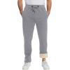imageMens Warm Jogger Pants Winter Fleece Pants Active Athletic Sherpa Lined SweatpantsLight Grey