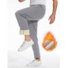 imageMens Warm Jogger Pants Winter Fleece Pants Active Athletic Sherpa Lined SweatpantsLight Grey