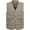imageFlygo Mens Casual Cotton Outdoor Work Safari Travel Photo Vest with Multi PocketsKhaki