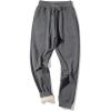 imageFlygo Mens Fleece Pants Sherpa Lined Sweatpants Active Running Jogger PantsDark Grey