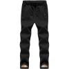 imageFlygo Mens Juniors Fleece Lined Winter Warm Jogger Pants Active Running SweatpantsBlack