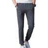 imageFlygo Mens Juniors Warm Fleece Lined Jogger Pants Active SweatpantsDark Grey
