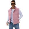 imageFlygo Mens Puffer Vest Winter Padded Vests Lightweight Stand Collar Sleeveless Quilted Jackets OuterwearPink